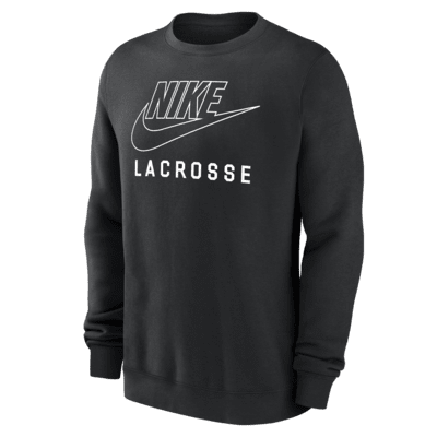 Nike Swoosh Club Fleece Men s Lacrosse Pullover Crew Neck Sweatshirt. Nike